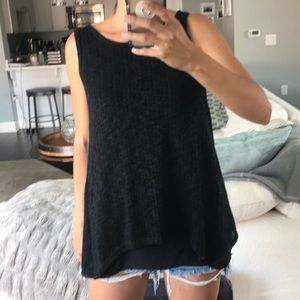 Black sweater tank top